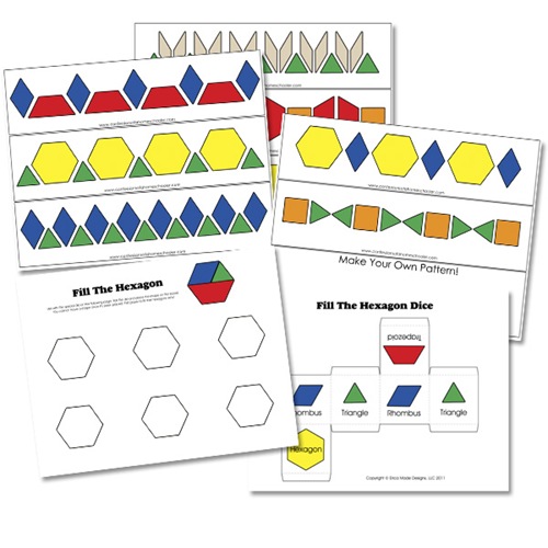 Using Pattern Blocks To Make Shapes Worksheets